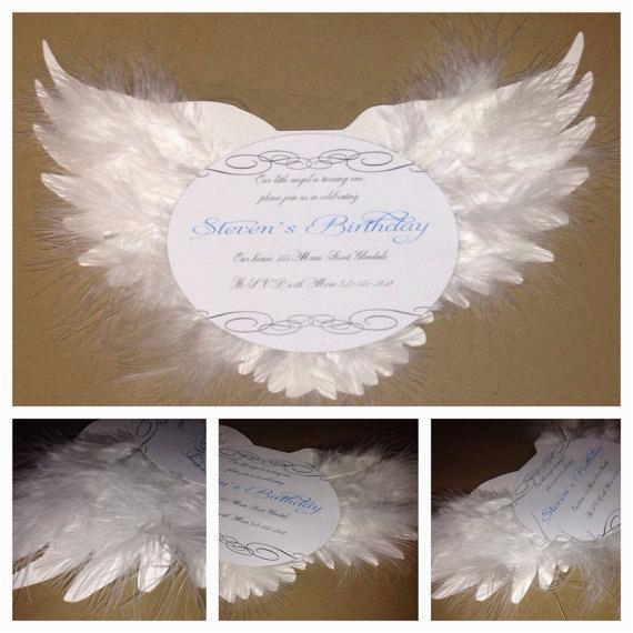 Angel themed Birthday Party Invitations Angel Birthday Invitation Christening Invitation Baptism