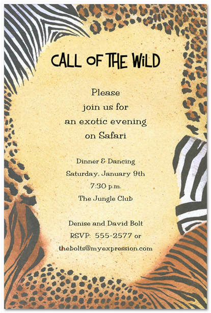 Animal Print Birthday Party Invitations 5 Best Images Of Animal Print Birthday Invitations