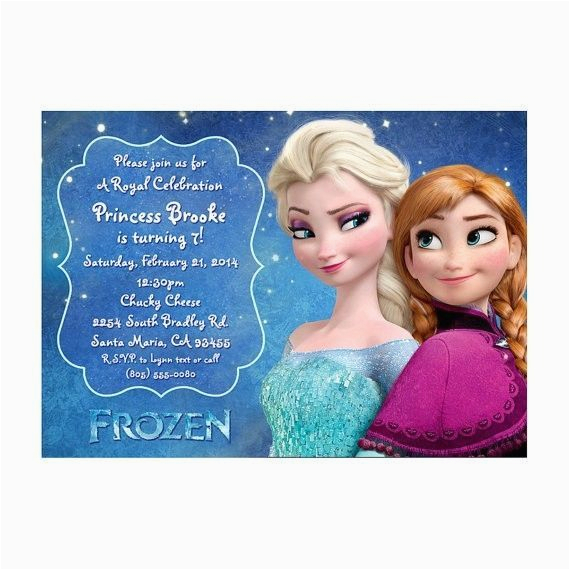 Anna and Elsa Birthday Invitations Disney Frozen Birthday Party Invitation Elsa Anna