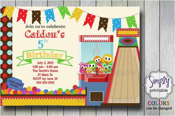 Arcade Birthday Party Invitations Birthday Party Invitation Arcade