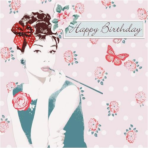 Audrey Hepburn Birthday Card This is Pretty Simply Darling Audrey with Corsage