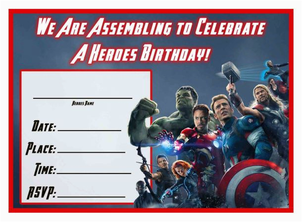 Avenger Birthday Invitations Free Avengers Age Of Ultron Printable Party Decoration