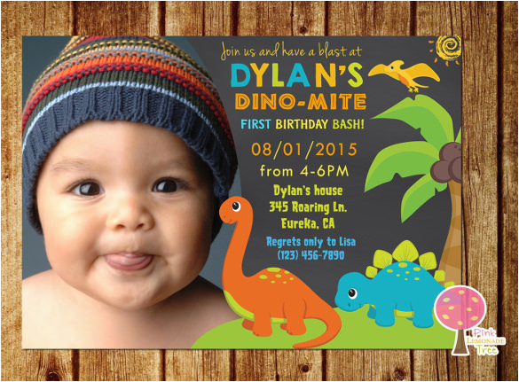 Baby First Birthday Invitation Templates Free 15 Dinosaur Birthday Invitations Free Psd Vector Eps