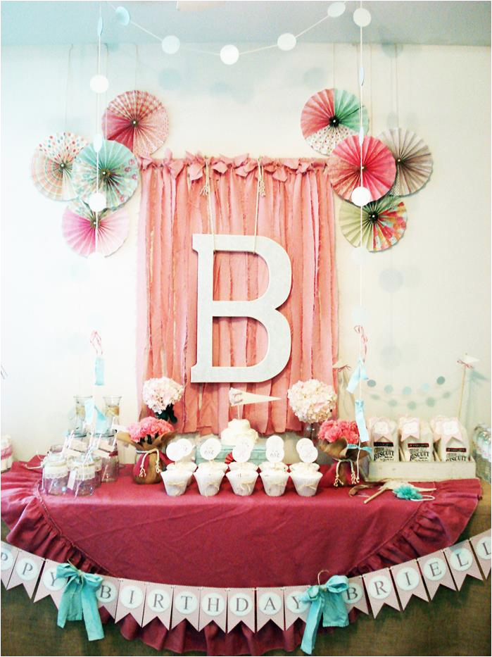 Baby Girl First Birthday Party Decoration Ideas Kara 39 S Party Ideas Vintage Chic 1st Girl Boy Birthday