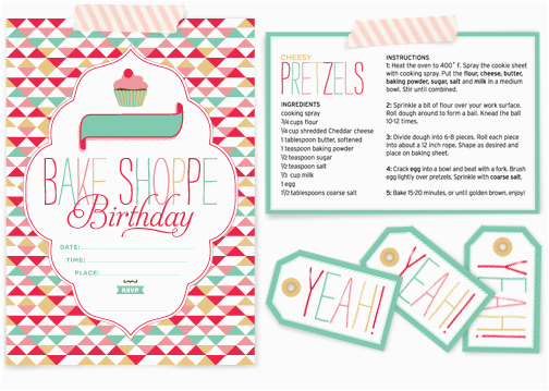 Baking Birthday Party Invitations Free Design Wash Rinse Repeat Freebie Bake Shoppe