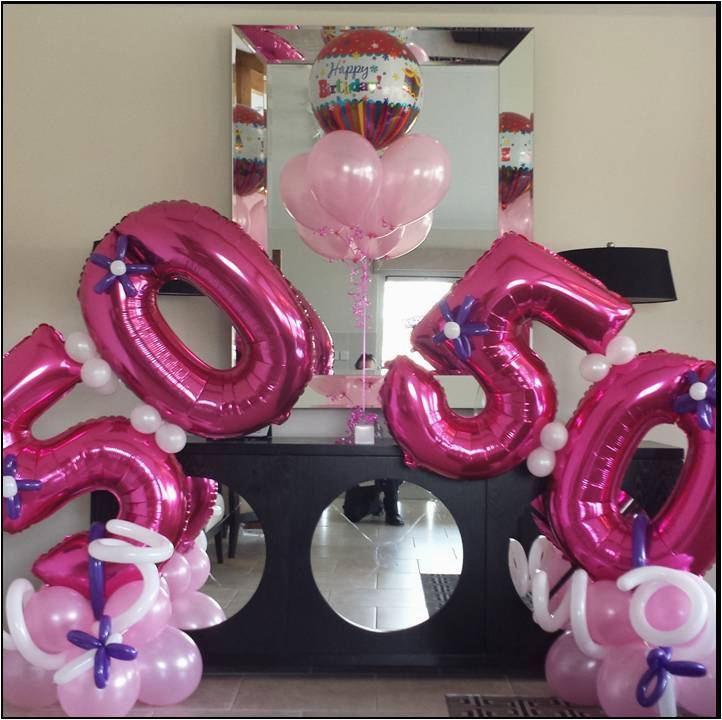 Balloon Decorations for 50th Birthday Parties and Celebrations Vip Balloons