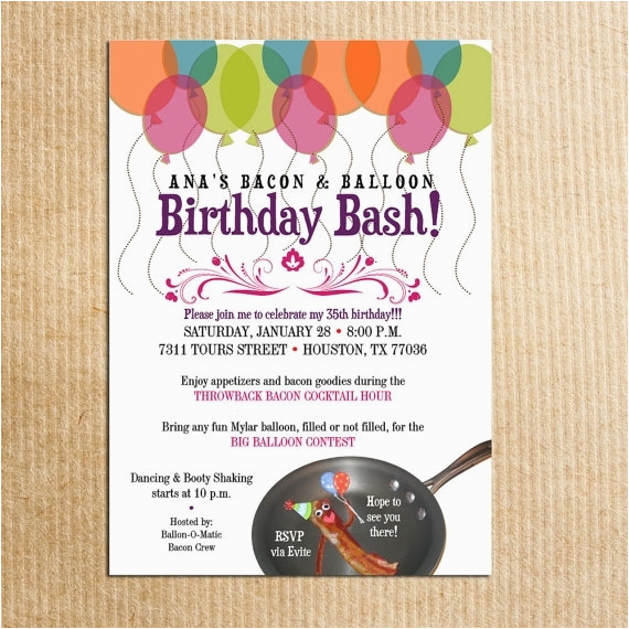 Balloon themed Birthday Party Invitations Balloon themed Birthday Party Invitations Cobypic Com