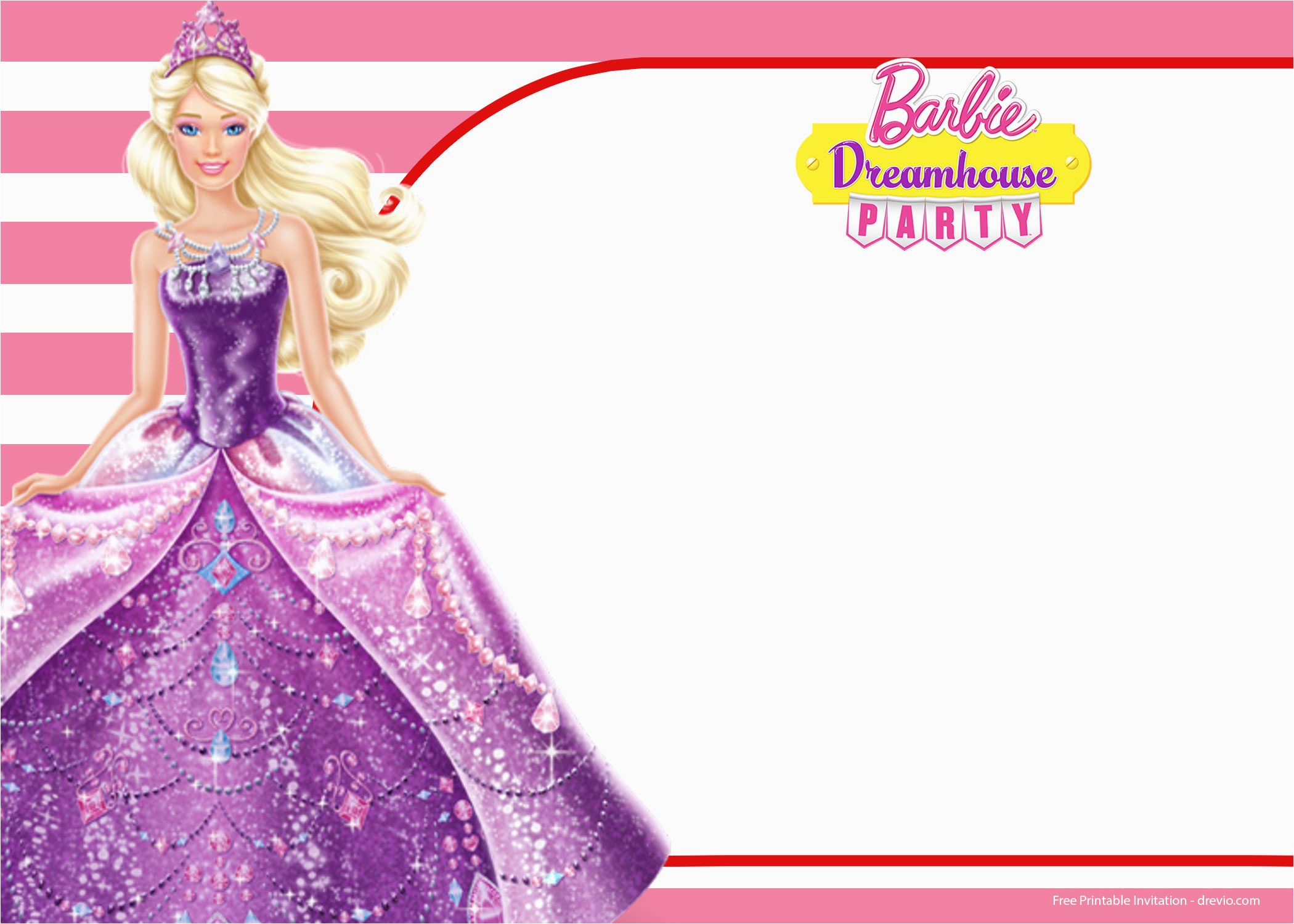 Barbie Birthday Invitations Templates Free BirthdayBuzz