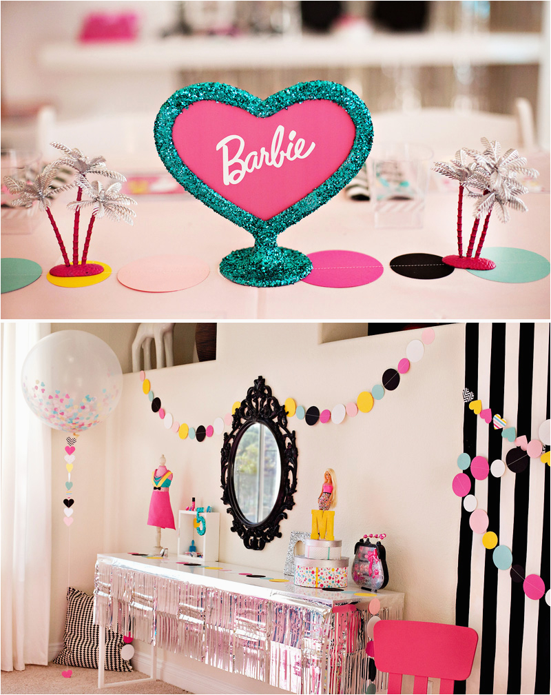 Barbie Decorations for Birthday Parties Colorful Modern Barbie Birthday Party Ideas Hostess