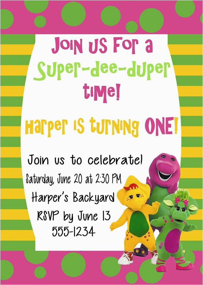 Barney Birthday Invitations Free Free Printable Barney Birthday Party Invitations Home