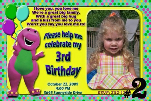 Barney Personalized Birthday Invitations Barney Birthday Invitations Ideas Bagvania Free