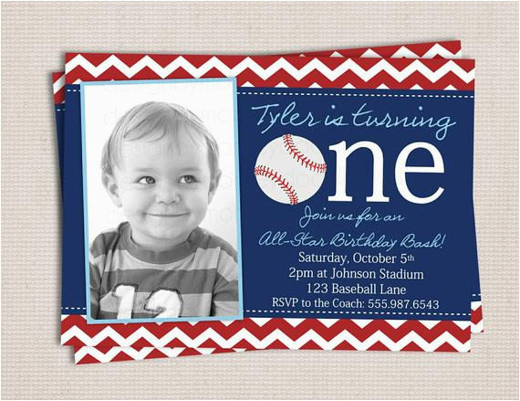 Baseball 1st Birthday Invitations Items Similar to First Birthday Baseball Party Printable