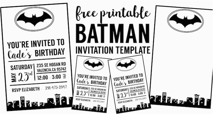 Batman Birthday Invitation Template Free Batman Invitation Template Paper Trail Design