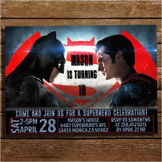Batman Vs Superman Birthday Party Invitations Batman Vs Superman Birthday Invitation Batman Vs Superman Batman Vs Superman Birthday Party Invitations Batman Vs Superman Birthday Invitation Batman Vs Superman