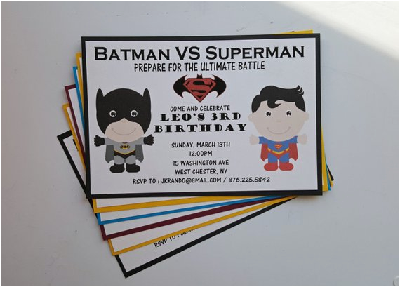 Batman Vs Superman Birthday Party Invitations Batman Vs Superman Birthday Party by 1stimpressioninvites Batman Vs Superman Birthday Party Invitations Batman Vs Superman Birthday Party by 1stimpressioninvites