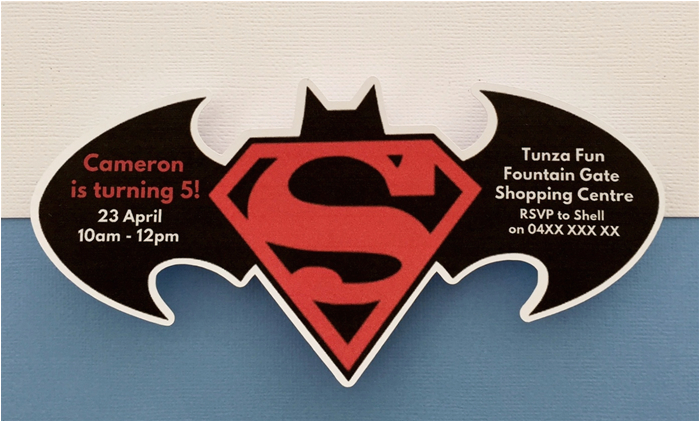 Batman Vs Superman Birthday Party Invitations Personalised Batman Vs Superman Birthday Party Invitation