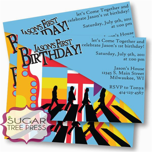 Beatles Birthday Invitations Printable Beatles Inspired Birthday Invitation U Print