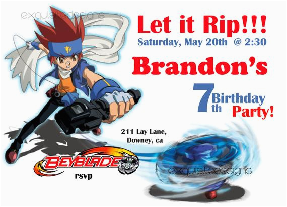 Beyblade Birthday Invitation Template Beyblade Birthday Invitation