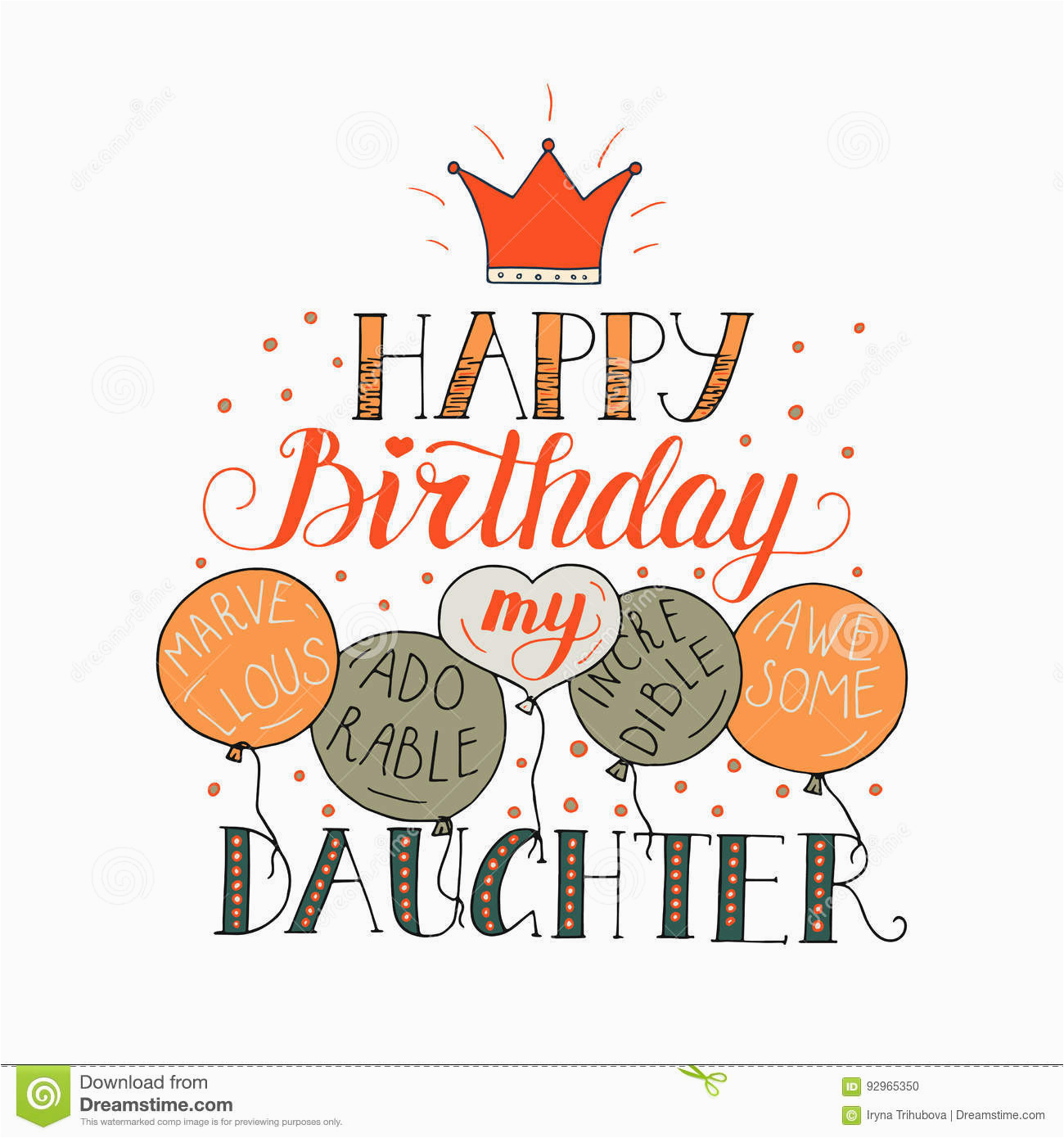 Birthday Card for Daughter Free Download Color Vector Birthday Card for Daughter Stock Vector