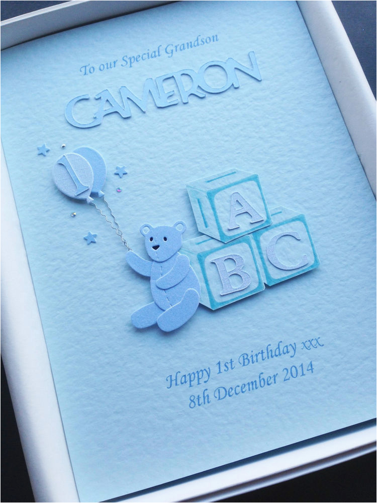 Birthday Card for Grandson 1st Birthday 1st First Birthday Card Grandson son Nephew Personalised