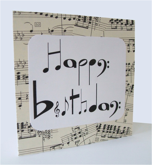 Birthday Card for Musician Chlef Musical Notes Birthday Card by Say It Folksy