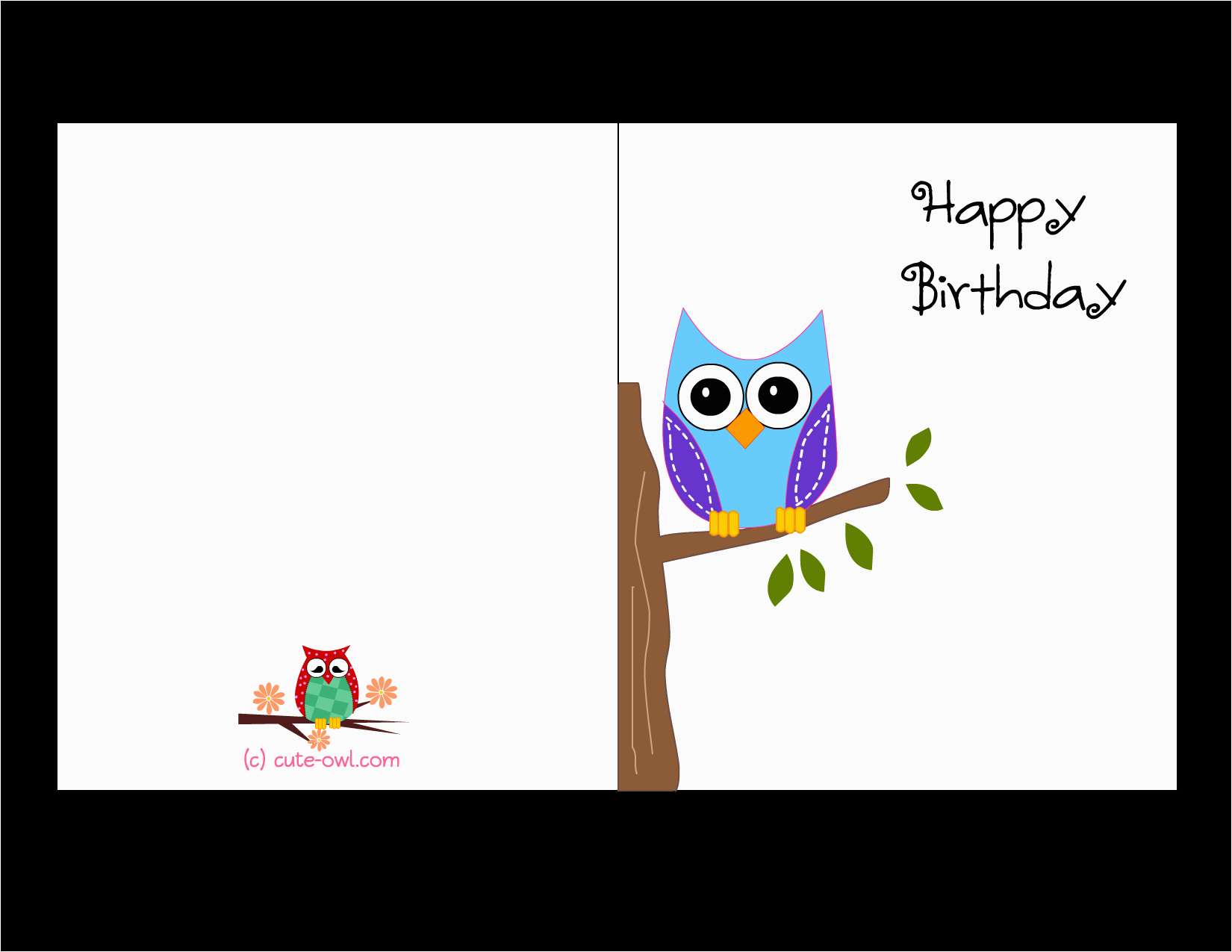 Birthday Card for Printing Free Printable Cute Owl Birthday Cards