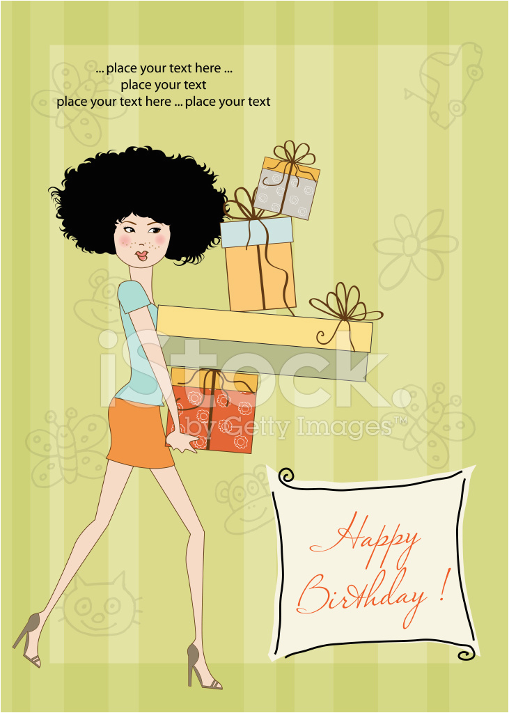 Birthday Card for Young Lady Birthday Card Pretty Young Lady Stock Vector Freeimages Com