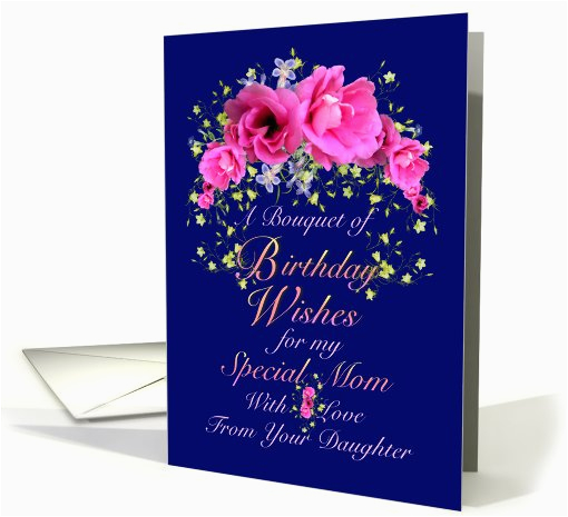 Birthday Card From Mom to Daughter Mom Birthday Wishes From Daughter Pink Bouquet Card 641643