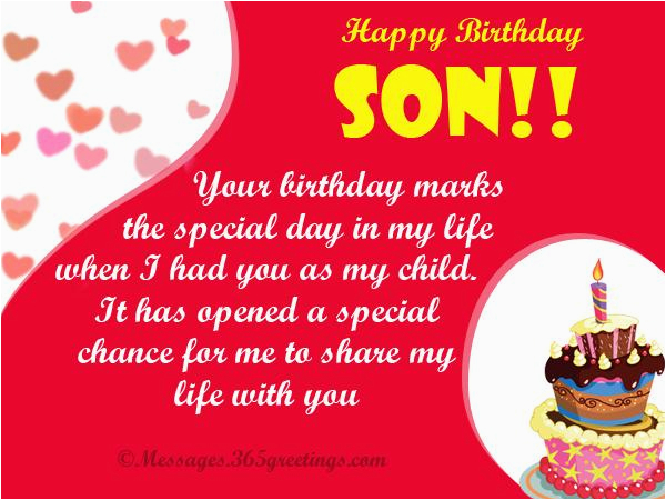 Birthday Card From Mother to son Birthday Wishes for son 365greetings Com