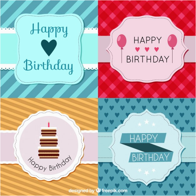 Birthday Card Packs Cheap Pack Of Birthday Cards with Vintage Badge Vector Free