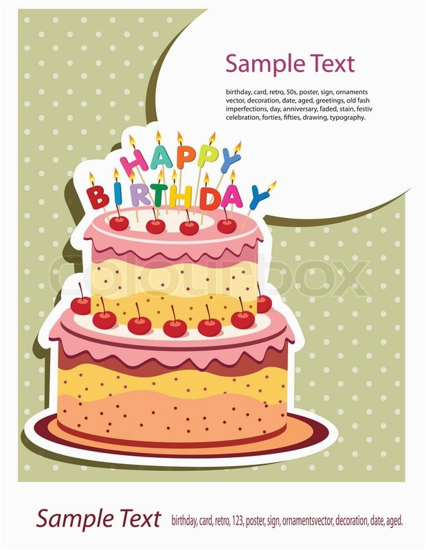 Birthday Cards Cakes Images Happy Birthday Card Birthday Cake Stock Vector Colourbox