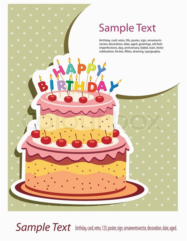 Birthday Cards Cakes Pictures Happy Birthday Card Birthday Cake Stock Vector Colourbox
