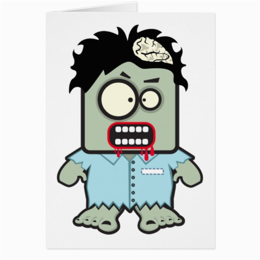 Birthday Cards Cartoon Character Zombie Cartoon Character Greeting Cards Zazzle