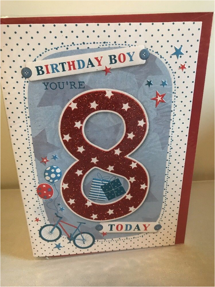 Birthday Cards for 8 Year Old Boy Boys 8th Birthday Card 8 Year Old Boy Eight Little