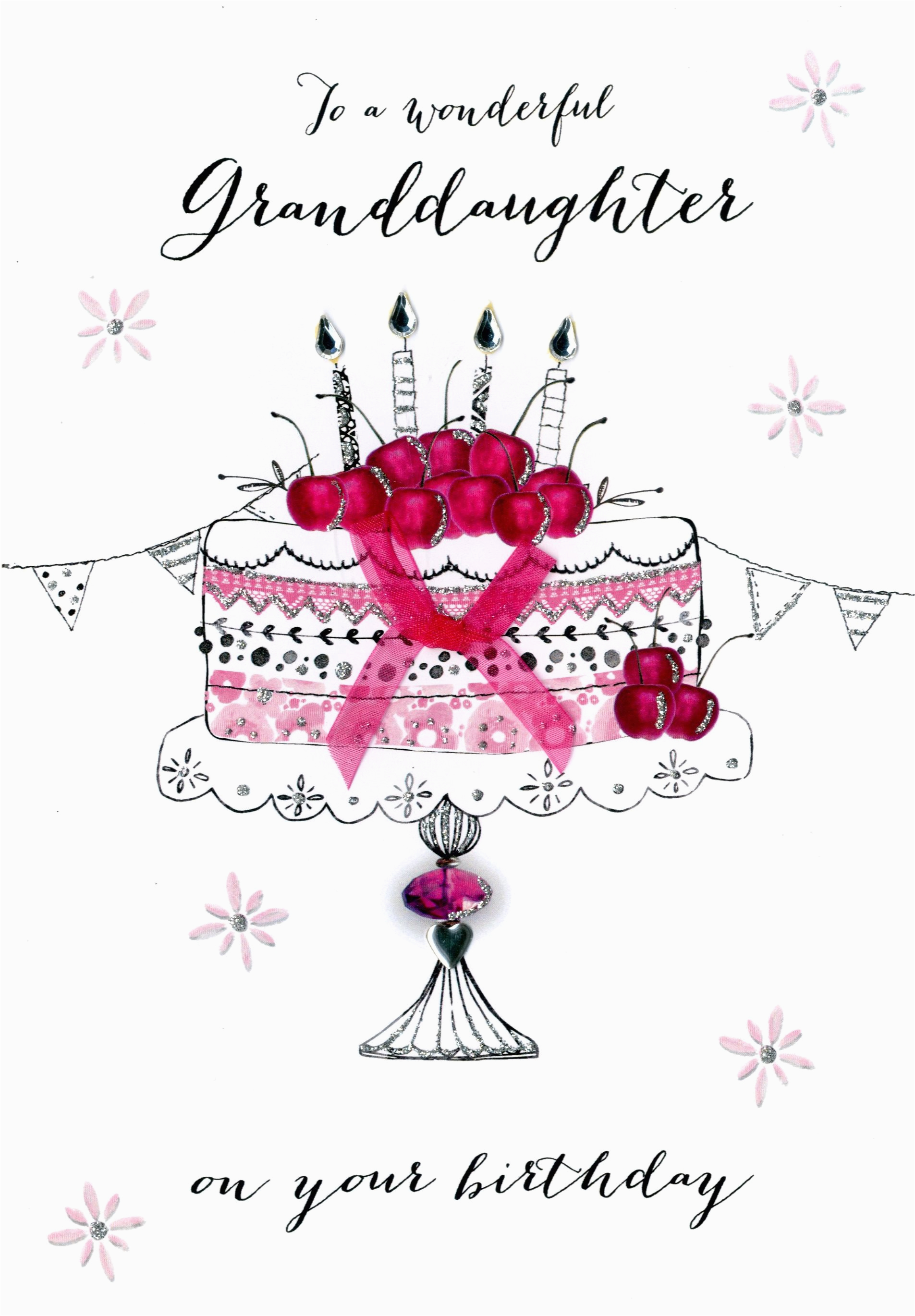Birthday Cards for Granddaughters Wonderul Granddaughter Birthday Embellished Greeting Card