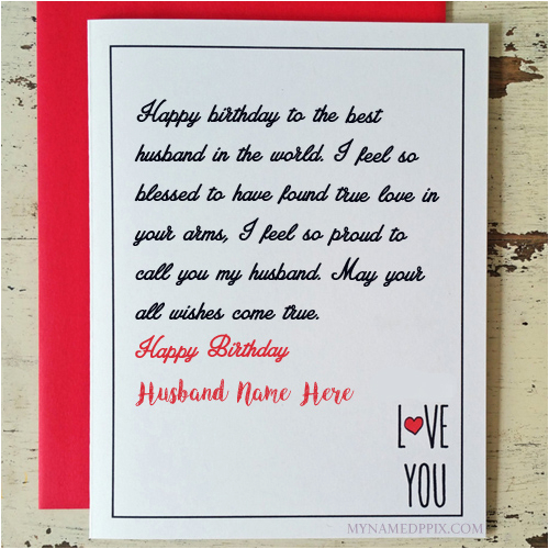 Birthday Cards for Husband with Name and Photo Husband Birthday Wishes Greeting Name Card Create Online