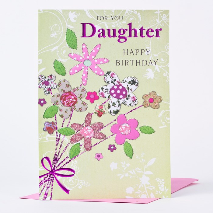 Birthday Cards for Your Daughter Birthday Card Daughter Patterned Flowers Only 99p