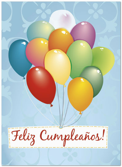Birthday Cards In Spanish Feliz Cumpleanos Feliz Cumpleanos Balloons Card Spanish Birthday Cards