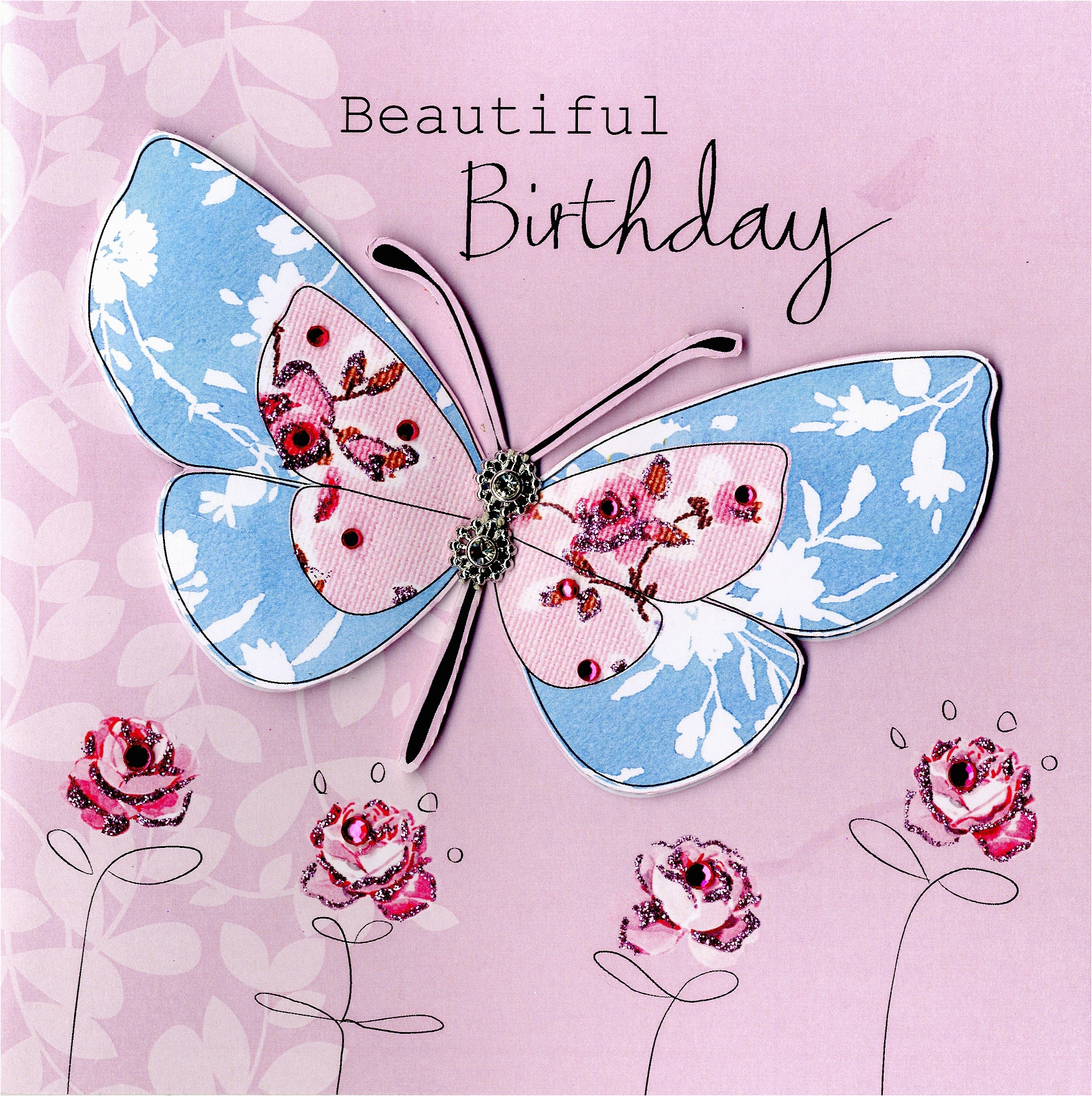 Birthday Cards with butterflies Embellished Beautiful butterfly Birthday Card Cards