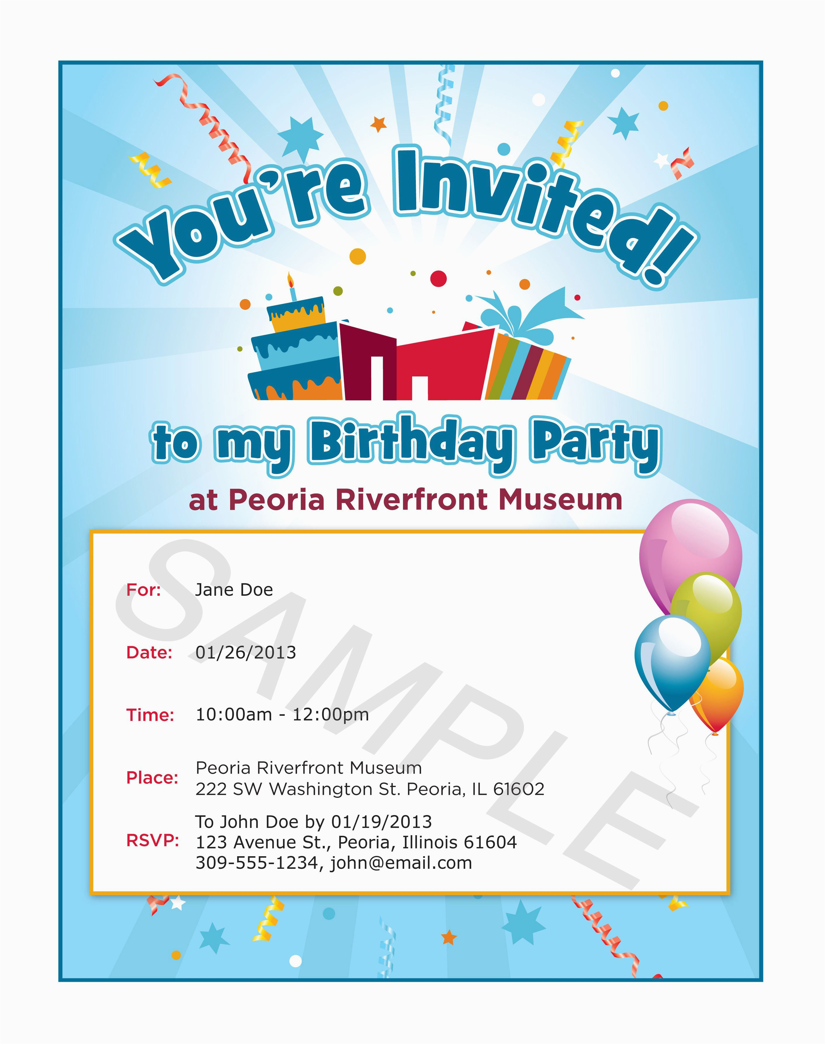 Birthday Email Invitation Birthday Invitations Email Birthday Invites 