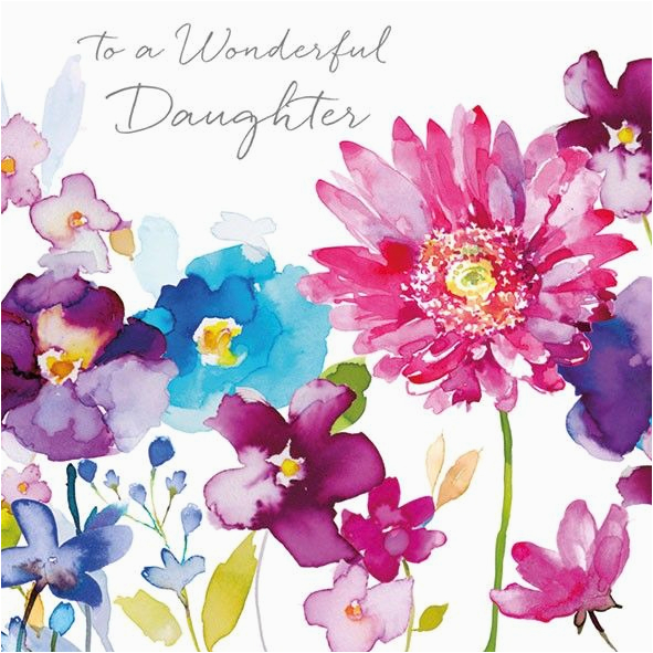 Birthday Flowers for My Daughter Wild Flowers Daughter Birthday Card Karenza Paperie