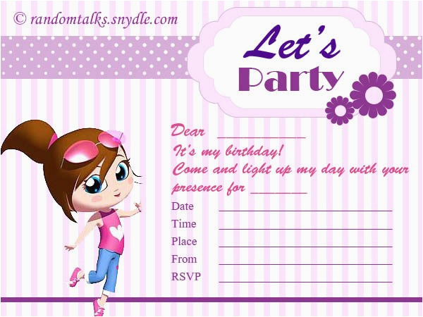 Birthday Invitation Cards Printable Printable Birthday Invitation Cards