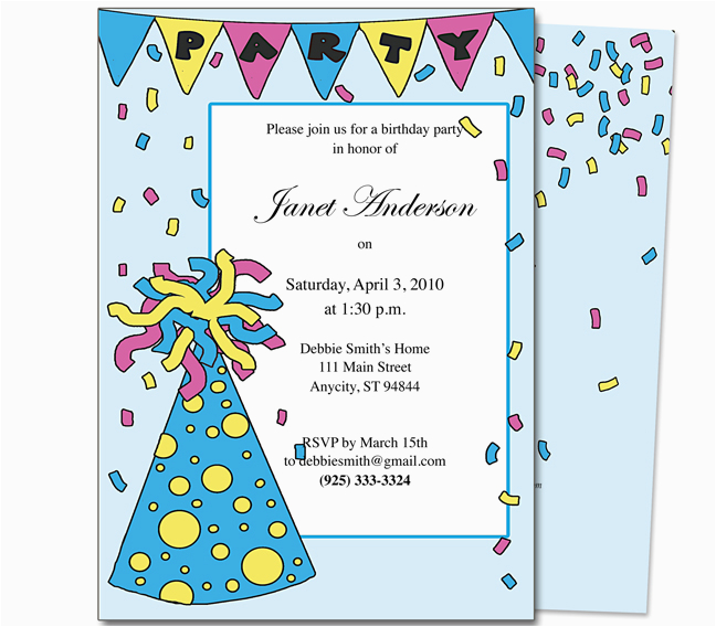 Birthday Invitation Letter for Kids Birthday Party Invitation Sample Birthday Party Invitation