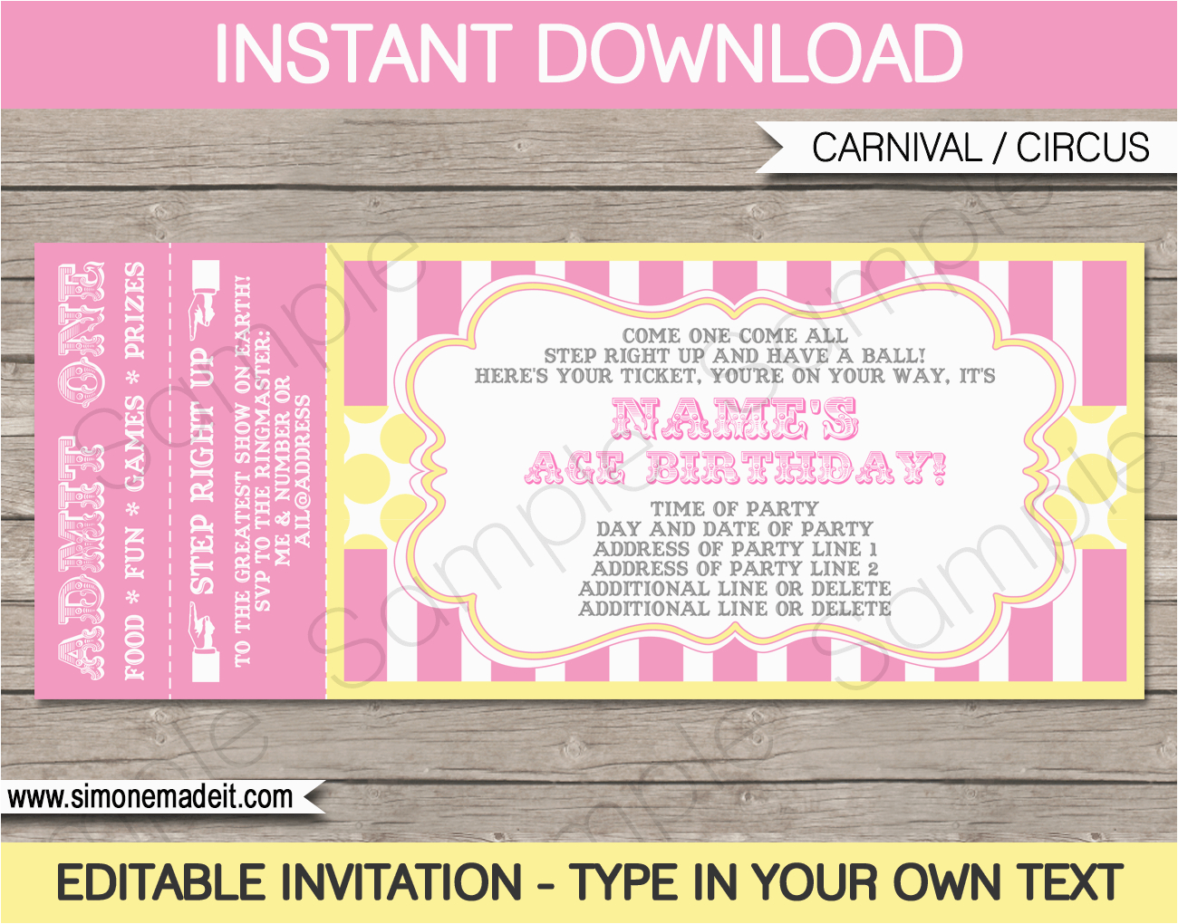 Birthday Invitation Ticket Template Carnival Birthday Ticket Invitations Template Carnival Birthday Invitation Ticket Template Carnival Birthday Ticket Invitations Template Carnival