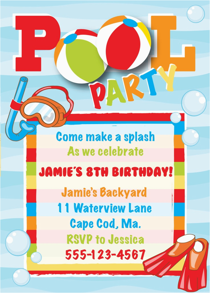 Birthday Invitations Free Download Download Swim Party Invitation orderecigsjuice Info