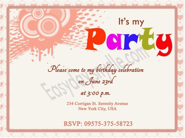 Birthday Party Invitation Message for Adults Adult Birthday Invitation Wording Template Resume Builder