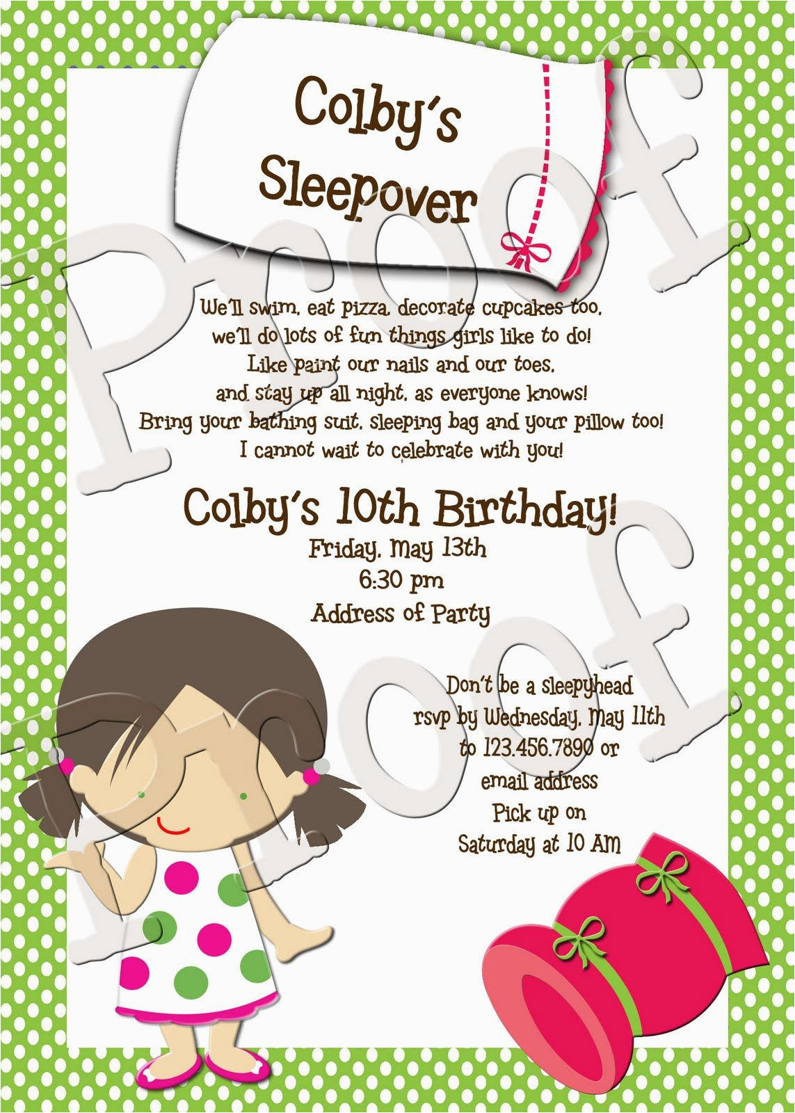 Birthday Party Poems for Invitations Cute Sleepover Poem Ava 39 S 10th Birthday Pinterest