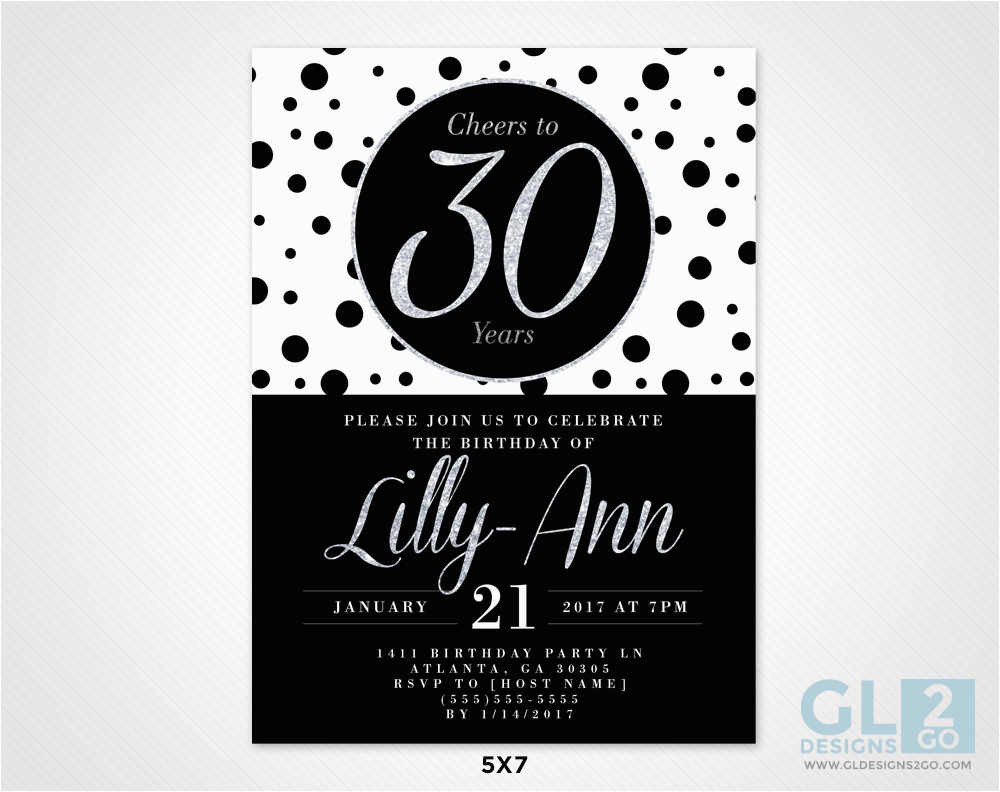 Black and White 30th Birthday Invitations Tag Archive for Quot 30th Birthday Invitation Quot Gldesigns 2 Go