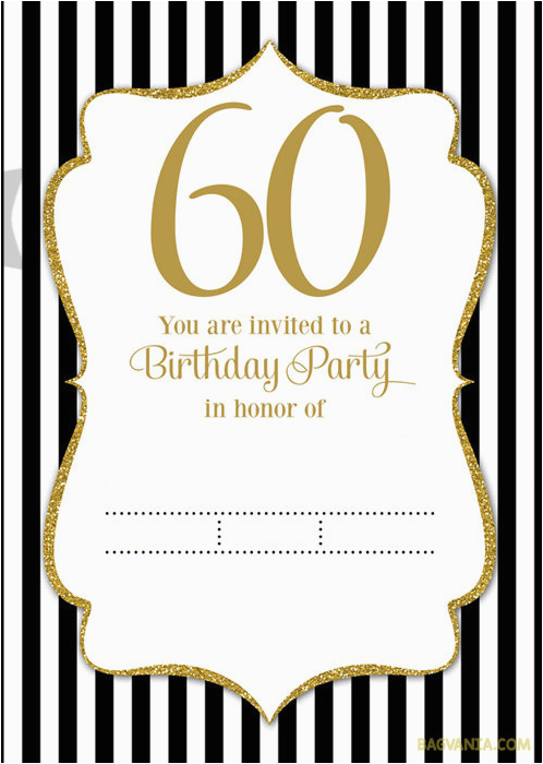 Black and White 60th Birthday Invitations Free Printable 60th Birthday Invitations Free Invitation