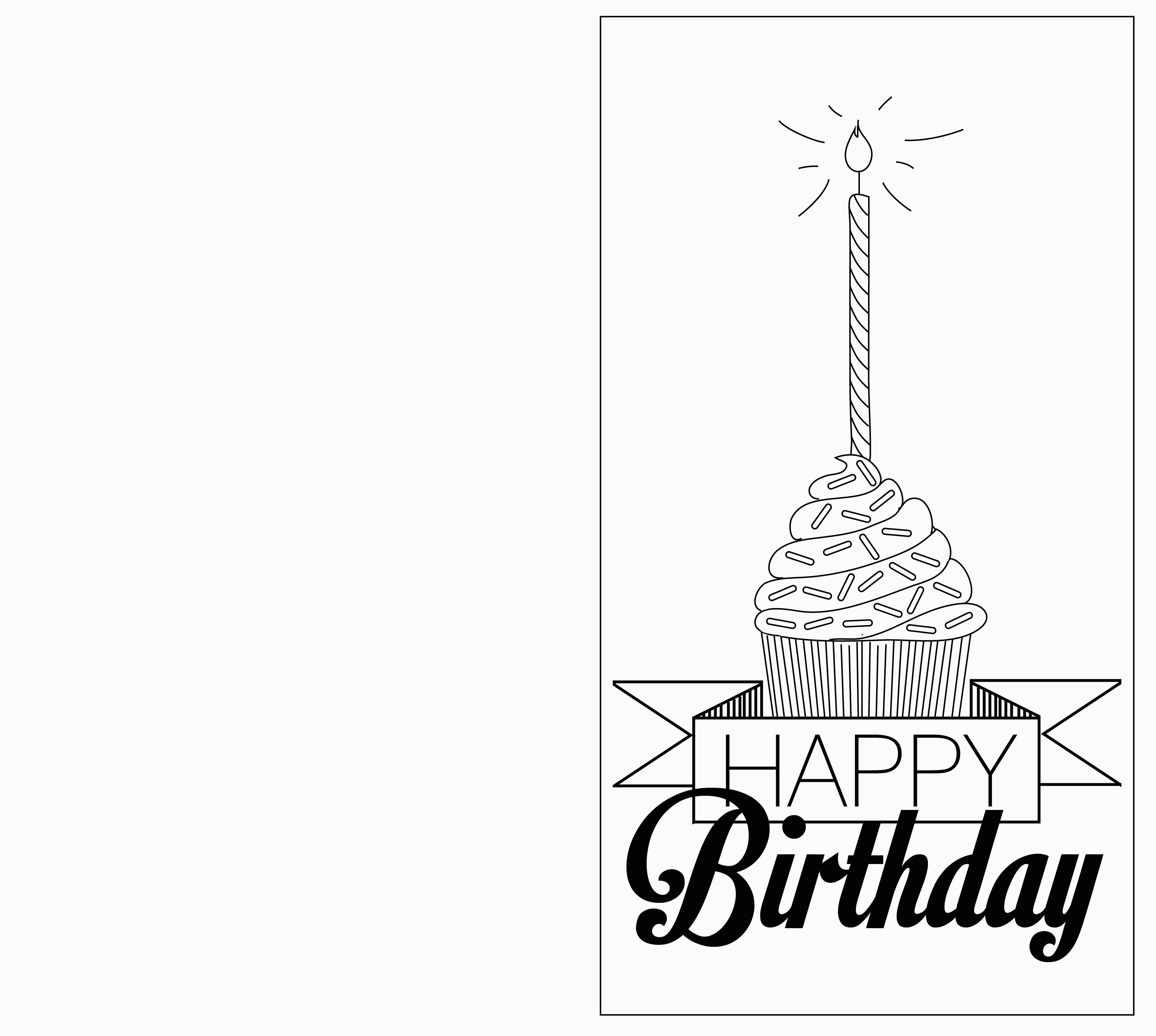 Black and White Birthday Cards Printable 6 Best Images Of Printable Folding Birthday Cards